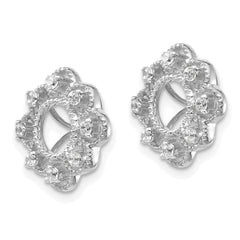 14k White Gold Fancy Diamond Earring Jackets - 4