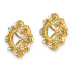 14k Fancy Diamond Earring Jackets - 3