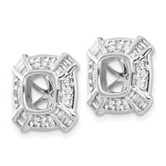 14k White Gold Fancy Diamond Earring Jackets - 2