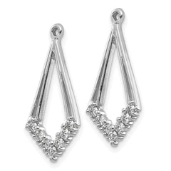 14k White Gold AA Diamond Shaped Diamond Earring Jacket