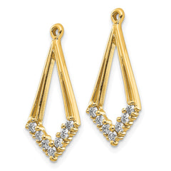 14k AA Diamond Shaped Diamond Earring Jacket