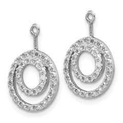 14k White Gold Double Circle Diamond Earring Jackets