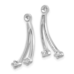 14k White Gold AA 2 Stone Dangle Diamond Earring Jacket