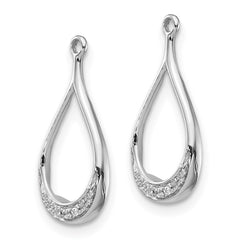 14k White Gold Diamond Earring Jackets - 12