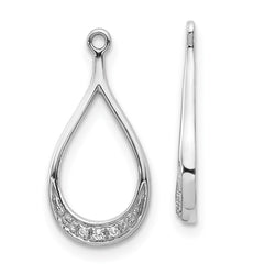14k White Gold Diamond Earring Jackets - 12