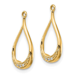 14K Yellow Gold Diamond Earring Jackets - 2