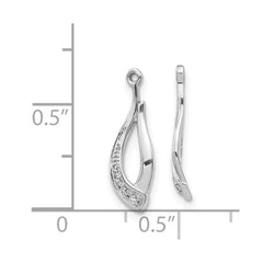14k White Gold Twisted Teardrop Diamond Earring Jackets