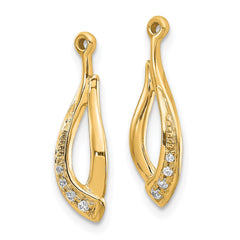 14k Twisted Teardrop Diamond Earring Jackets