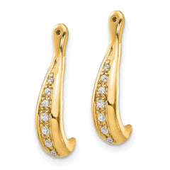 14K Yellow Gold Diamond Earring Jackets - 3