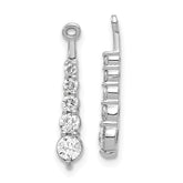 14k White Gold AA 5 Stone Dangle Diamond Earring Jacket