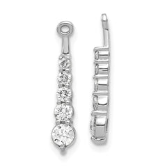 14k White Gold AA 5 Stone Dangle Diamond Earring Jacket