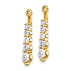 14k AA 5 Stone Dangle Diamond Earring Jacket