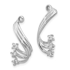 14k White Gold AA Fancy Twist Diamond Earring Jacket
