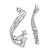 14k White Gold AA Fancy Twist Diamond Earring Jacket