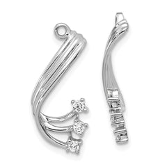 14k White Gold AA Fancy Twist Diamond Earring Jacket