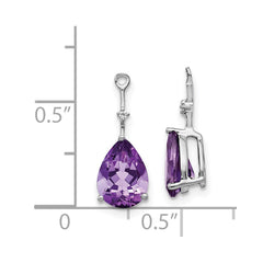 14k White Gold Diamond and Amethyst Earring Jackets