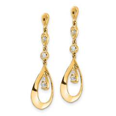 14k Teardrop Dangle Diamond Earring Jackets
