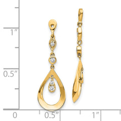 14k Teardrop Dangle Diamond Earring Jackets