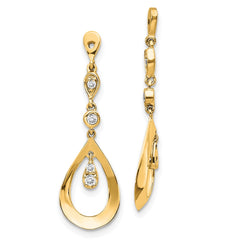 14k Teardrop Dangle Diamond Earring Jackets