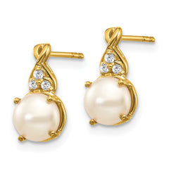 14k FWC Pearl and Diamond Earrings
