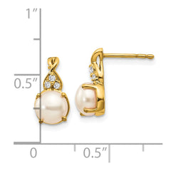 14k FWC Pearl and Diamond Earrings