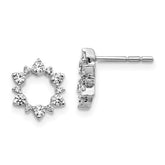 14k White Gold Diamond Fancy Sunburst Earrings