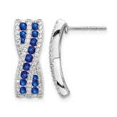 14k White Gold Diamond and Sapphire Fancy Earrings - 3