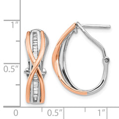 14k Rose and White Gold Diamond Fancy Earrings - 2