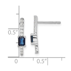 14k White Gold Diamond and Sapphire Fancy Earrings - 5