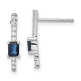 14k White Gold Diamond and Sapphire Fancy Earrings - 5