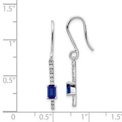 14k White Gold Diamond and Sapphire Fancy Earrings - 2