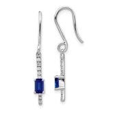 14k White Gold Diamond and Sapphire Fancy Earrings - 2