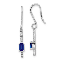 14k White Gold Diamond and Sapphire Fancy Earrings - 2