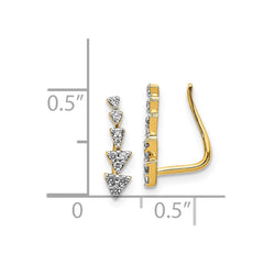 14k Diamond Ear Climber Earrings