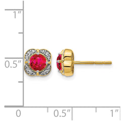 14k Diamond and Ruby Fancy Earrings