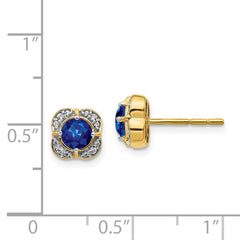 14k Diamond and Sapphire Fancy Earrings