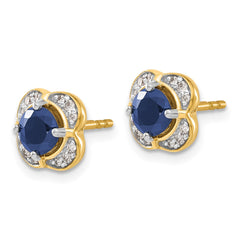 14k Diamond and Sapphire Fancy Earrings - 2