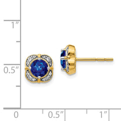 14k Diamond and Sapphire Fancy Earrings - 2