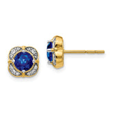 14k Diamond and Sapphire Fancy Earrings - 2