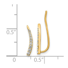 14k Diamond Ear Climber Earrings - 2