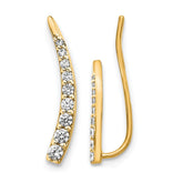 14k Diamond Ear Climber Earrings - 2