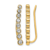 14k Diamond Graduated Ear Climber Earrings