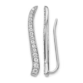 14k White Gold Diamond Ear Climber Earrings