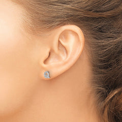 14k White Gold Diamond Initial Q Earrings