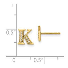 14k Diamond Initial K Earrings
