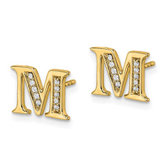 14k Diamond Initial M Earrings