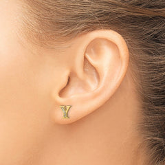 14k Diamond Initial Y Earrings