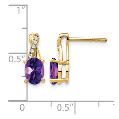 14K Amethyst and Diamond Earrings