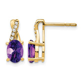14K Amethyst and Diamond Earrings