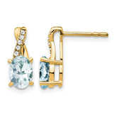 14K Aquamarine and Diamond Earrings